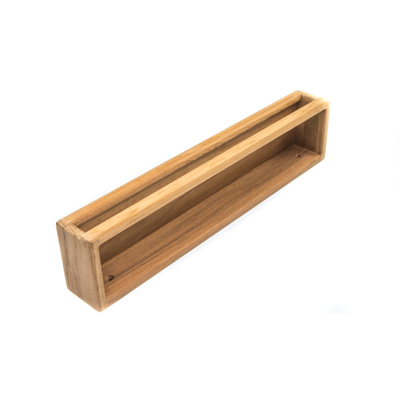 Rebrilliant Kobbe Drill / Screw Teak Shower Shelf & Reviews Wayfair